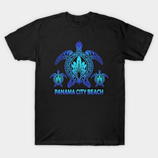 Vintage Panama City Beach Florida FL Ocean Blue Sea Turtle Souvenirs T-Shirt